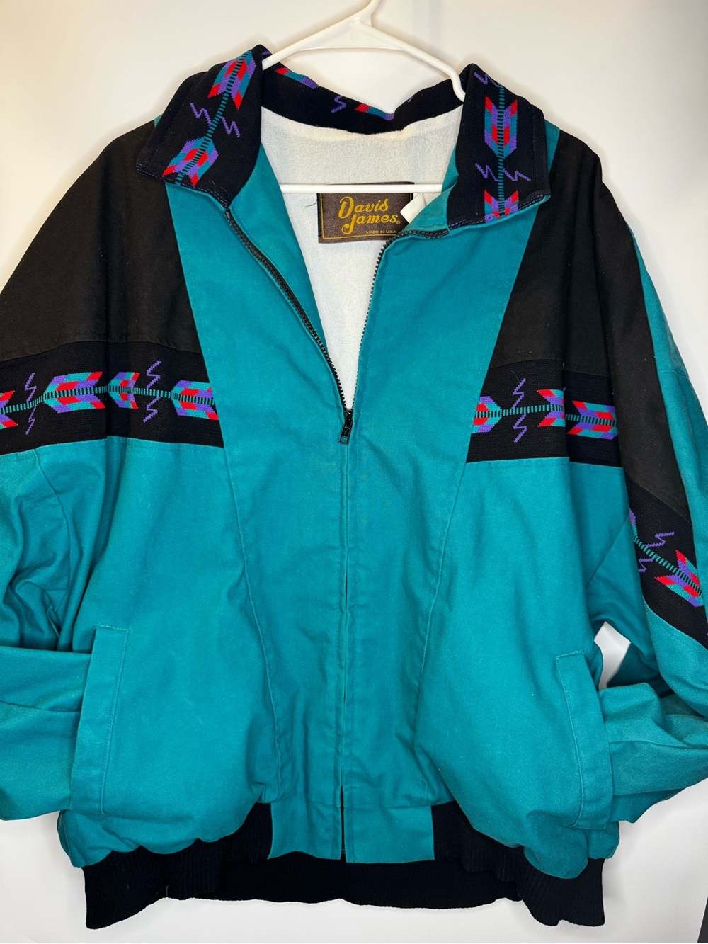Women's Teal and Black Zip-Up David James Jacket